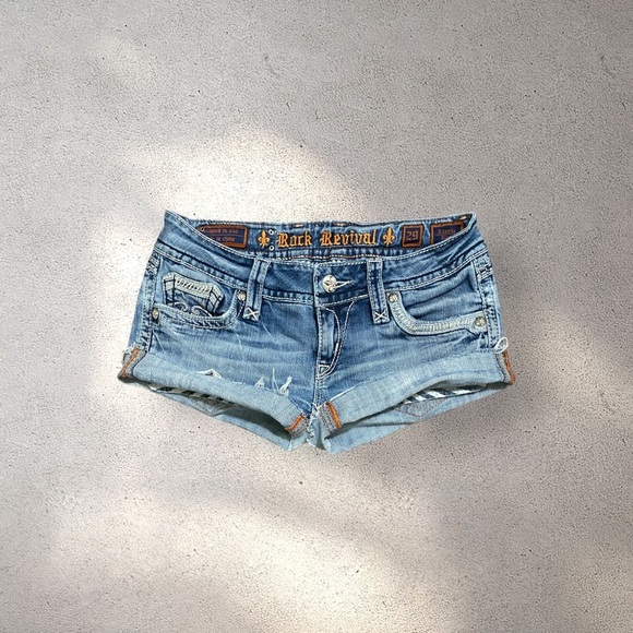SOLD! (Don't buy) Rock Revival Low Rise Denim Shorts - Picture 1 of 2